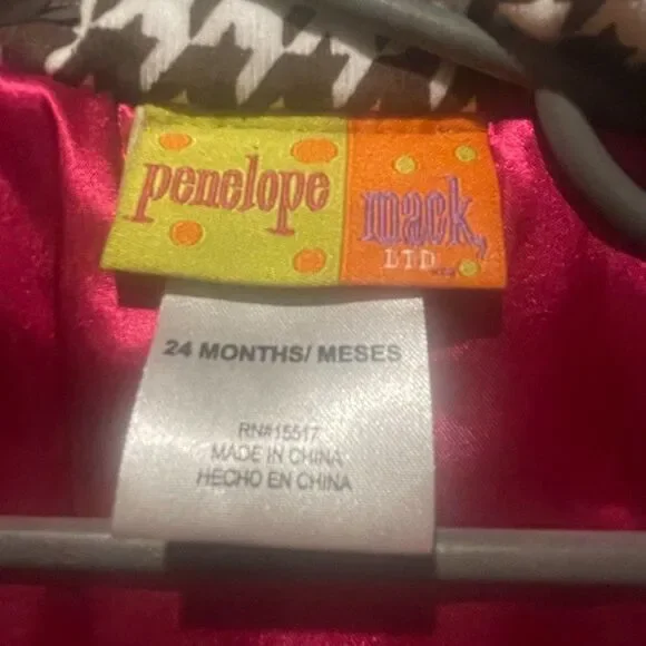 Penelope Mack LTD Girl Checkered Coat Size 24M - Picture 2 of 8